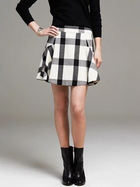 Banana Republic Wool Blend Pleated Mini Skirt